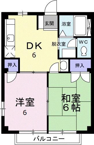 コーポひまわり(2DK/1階)の間取り写真