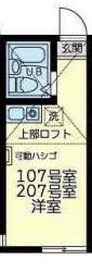 カーザ ビアンカ(ワンルーム/2階)の間取り写真