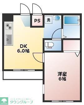 TOYO COOP(1DK/3階)の間取り写真