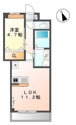AXIO(1LDK/1階)の間取り写真