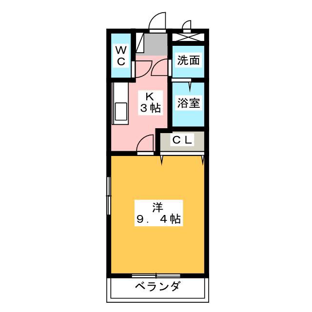 メゾンアムールII(1K/2階)の間取り写真