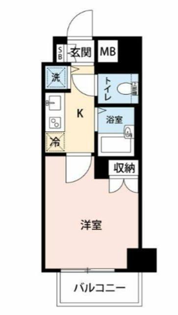 マイナビSTAYミライエ三軒茶屋駅北口(1K/2階)の間取り写真
