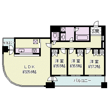 ザ・梅田タワー(3LDK/20階)の間取り写真