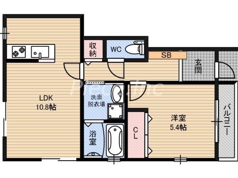 GRAN・CASA(1LDK/1階)の間取り写真