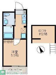 フォルジュロン プレリ(1K/2階)の間取り写真
