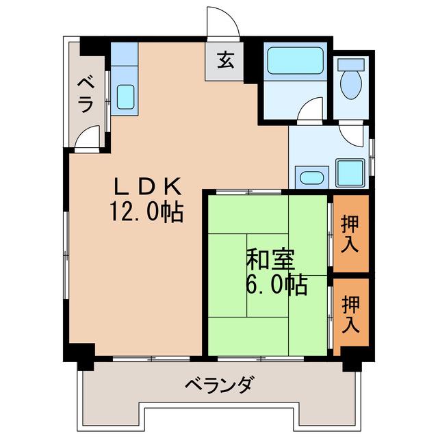 第7スカイビル(1LDK/5階)の間取り写真