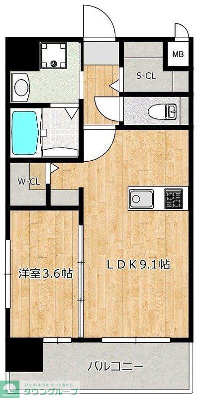 RESIAS ONE TENJINMINAMI BLDG(1LDK/4階)の間取り写真