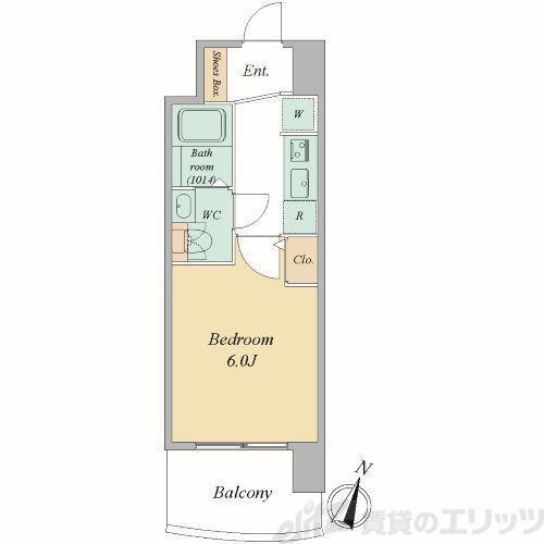 セレニテ梅田北グランデ(1K/9階)の間取り写真
