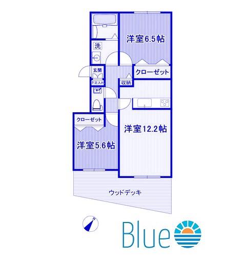 メゾンフォレストC(2LDK/1階)の間取り写真
