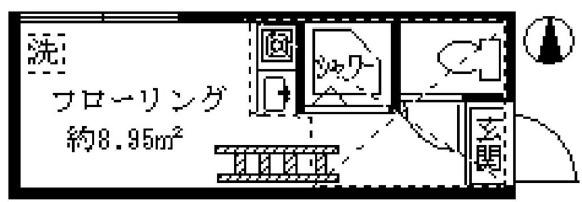グレースミーナ(ワンルーム/2階)の間取り写真