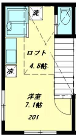 プレールオオサキ(ワンルーム/2階)の間取り写真