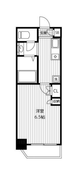 エルニシア横浜蒔田(1K/2階)の間取り写真