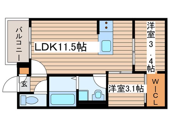 REGALESTサンメゾン新瑞橋(2LDK/2階)の間取り写真