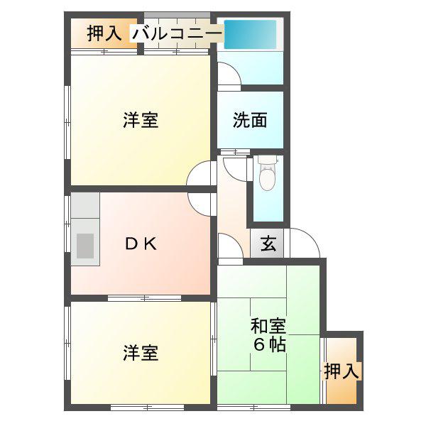 プチメゾンA(3DK/2階)の間取り写真