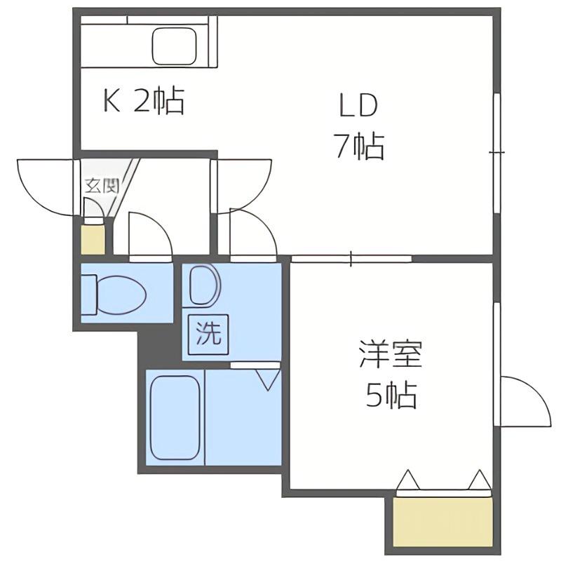 グランディール(1LDK/2階)の間取り写真