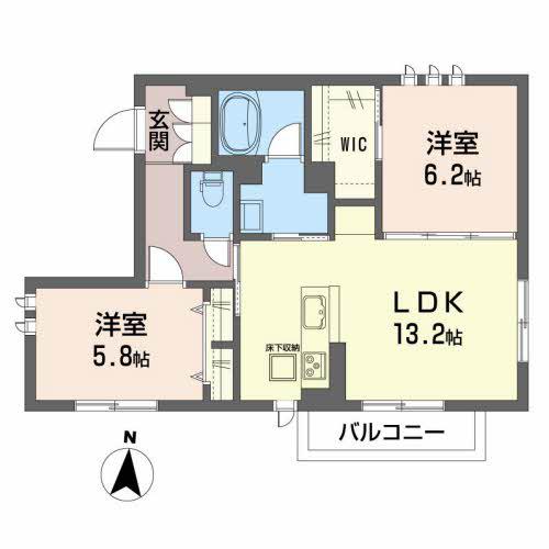 MARRON(2LDK/3階)の間取り写真