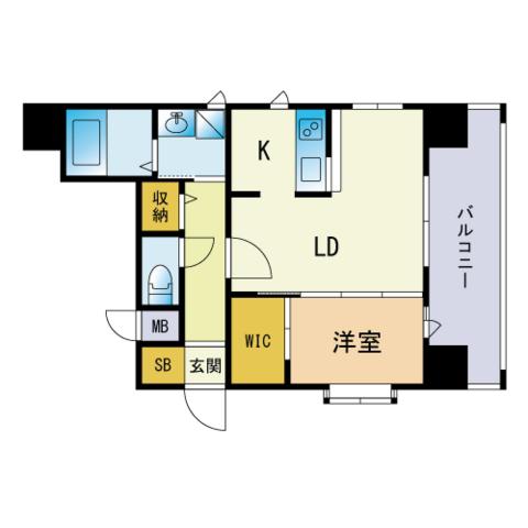 ネストピア西新Ⅱ(1LDK/8階)の間取り写真