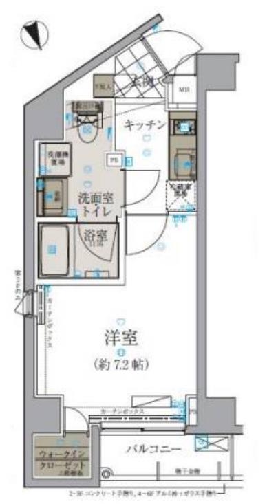 リヴシティ本郷(1K/2階)の間取り写真