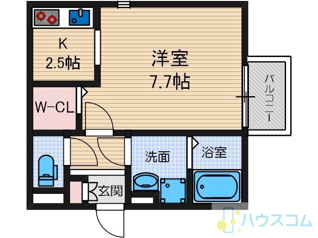 シューンハイム正雀(1K/1階)の間取り写真