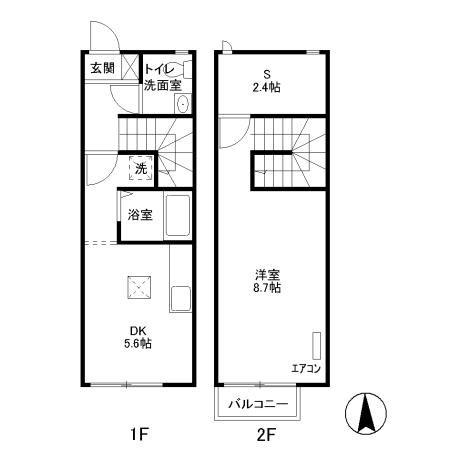 グリーンコート壱番館(1DK/1階)の間取り写真