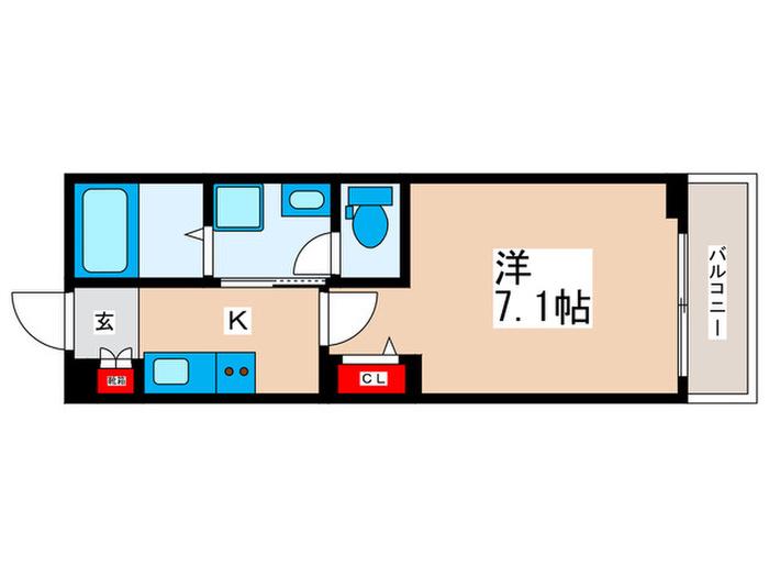 JR京葉線 舞浜駅 徒歩17分 3階建 築7年(1K/1階)の間取り写真