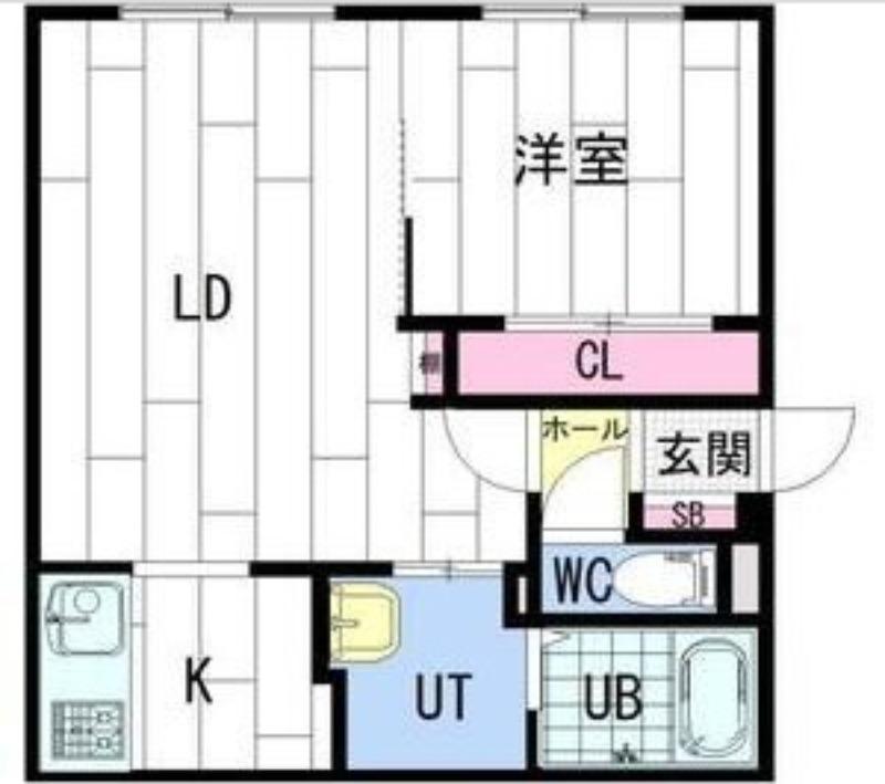 KULTA北13条東I(1LDK/4階)の間取り写真