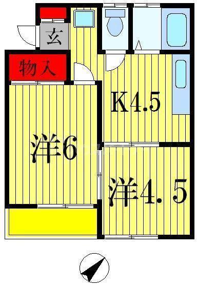 グリーンコーポ・M(2K/1階)の間取り写真