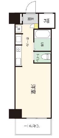 ダイアパレス東神田(ワンルーム/4階)の間取り写真