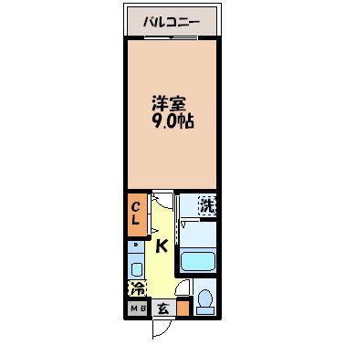 リバーサイドハウス(1K/2階)の間取り写真