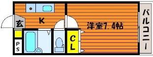 アルスアイパワー(1K/2階)の間取り写真