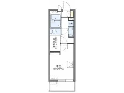 名鉄瀬戸線 大森・金城学院前駅 徒歩16分 3階建 築17年(1K/2階)の間取り写真