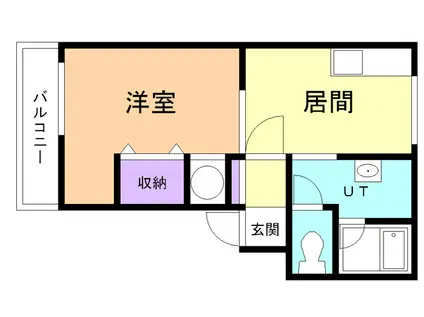 グランコート登別(1DK/1階)の間取り写真