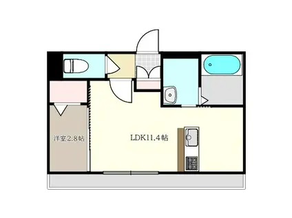 グランドフォレスト(1LDK/3階)の間取り写真