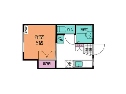 第3クローバーハイツ(ワンルーム/2階)の間取り写真