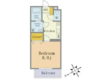 SELENE NISHIFUNABASHI貸主代理物件(1K/1階)の間取り写真