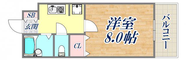 エスタシオン甲子園口(1K/1階)の間取り写真