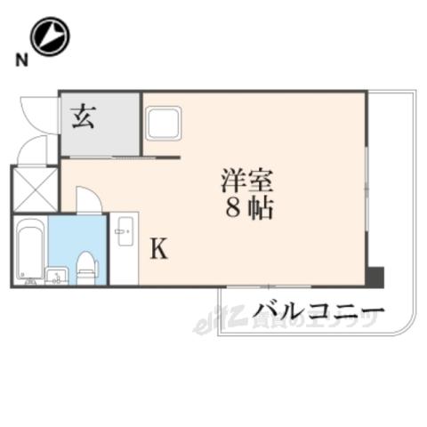 シャトレービル(1K/2階)の間取り写真