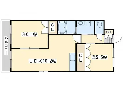 リバーステージI(2LDK/1階)の間取り写真