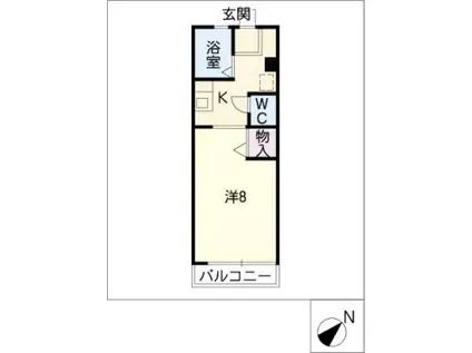 グリーンヒル見附(1K/2階)の間取り写真