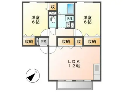 CARTIER(2LDK/2階)の間取り写真