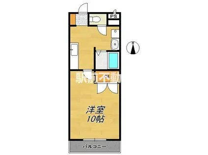 JR長崎本線 吉野ケ里公園駅 徒歩34分 3階建 築20年(1K/2階)の間取り写真
