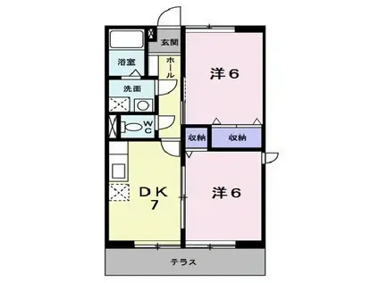 サンハイム(2DK/1階)の間取り写真