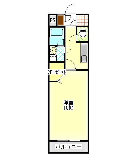 ZEROビル(1K/1階)の間取り写真