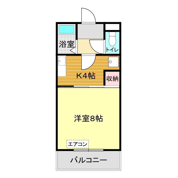 サンビレッジⅡ(1K/3階)の間取り写真