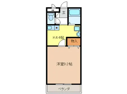 メゾン・ド・ビジュI(1K/1階)の間取り写真