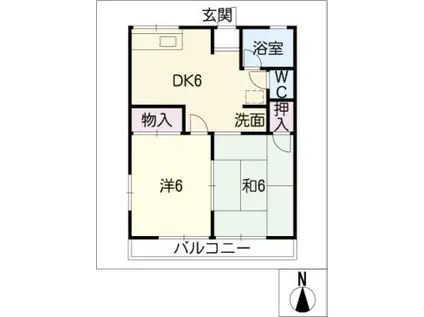 第2コーポエム(2DK/2階)の間取り写真