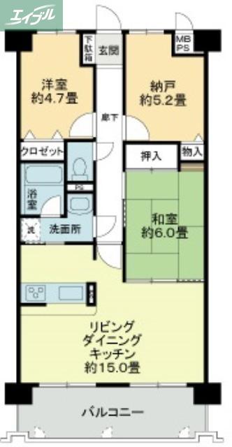 ライオンズマンション野田公園(2SLDK/2階)の間取り写真