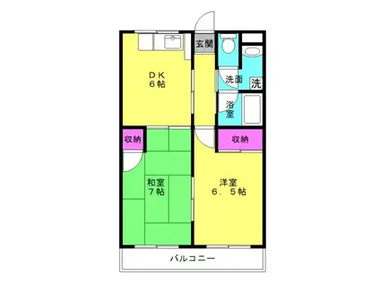マンションサエイ(2DK/1階)の間取り写真