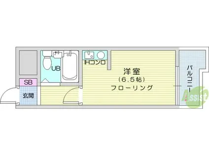 朝日プラザ五橋Ⅲ(ワンルーム/5階)の間取り写真