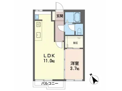 サンシャトー聖・香奈(1LDK/2階)の間取り写真